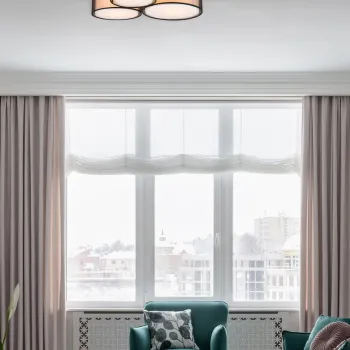 Plafoniera Burton, TRIO, 65x55x21.5 cm, 40W, 3x E27, metal, negru mat imagine