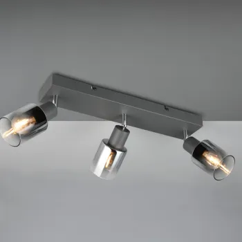 Plafoniera Cadiz, RL, 42.5x8.5x17 cm, 10W, 3x E14, metal, antracit imagine