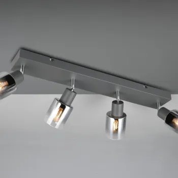 Plafoniera Cadiz, RL, 58.5x8.5x15 cm, 10W, 4x E14, metal, antracit imagine