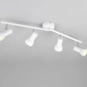 Plafoniera Cantar, RL NOW, 60.5x8x15.5 cm, 5W, 4x GU10, metal, alb mat imagine