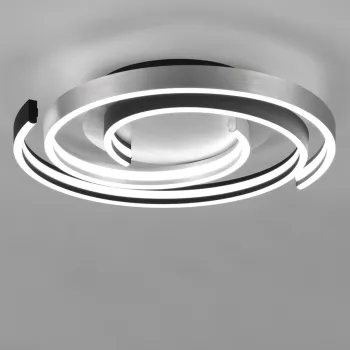 Plafoniera Caya, TRIO, 50x9 cm, 58W, 1x SMD, metal, argintiu lucios imagine