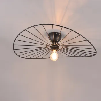 Plafoniera Chapeau, RL, 60x15.4 cm, 40W, 1x E27, metal, negru mat imagine