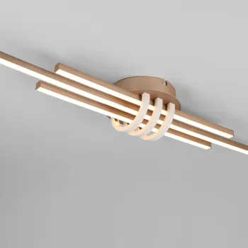 Plafoniera Cinto, RL NOW, 81x18x10.5 cm, 20W, 1x SMD, metal, maro imagine