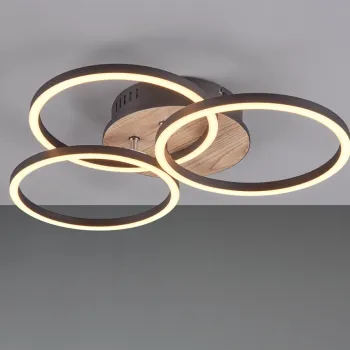 Plafoniera Circle, RL, 43.5x9.5 cm, 27W, 1x SMD, MDF, natur imagine