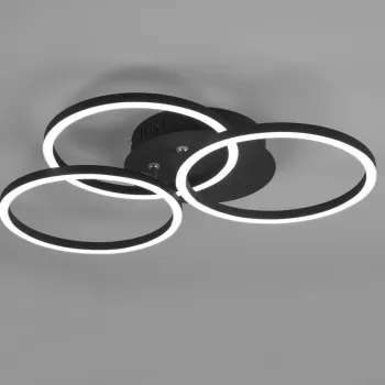 Plafoniera Circle, RL, 43.5x9.5 cm, 27W, 1x SMD, metal, negru mat imagine