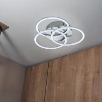 Plafoniera Circle, RL, 43.5x9.5 cm, 27W, 1x SMD, metal, nichel mat imagine