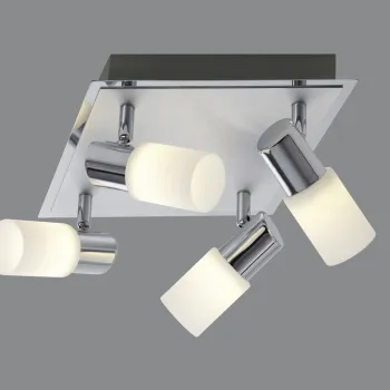 Plafoniera Clapton, TRIO, 31x22x18.5 cm, 4W, 4x SMD LED, metal, argintiu imagine