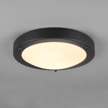 Plafoniera Condus, TRIO, 31.5x8 cm, 60W, 1x E27, metal, negru mat imagine