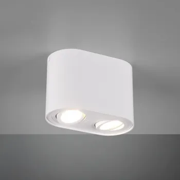 Plafoniera Cookie, TRIO, 17.8x9.6x12.5 cm, 35W, 2x GU10, metal, alb mat imagine