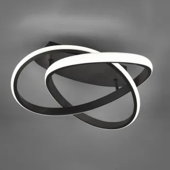 Plafoniera Course, RL, 45x18.8 cm, 18W, 1x SMD LED, metal, negru mat/alb imagine