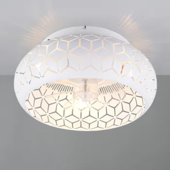 Plafoniera cu ventilator Bidar, RL, 50x22 cm, 10W, 3x E27, metal, alb mat imagine