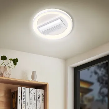 Plafoniera cu ventilator Kurula, RL, 48x11 cm, 37W, 1x SMD, plastic, alb imagine
