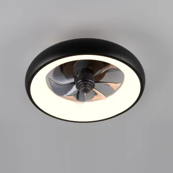 Plafoniera cu ventilator Muonio, RL, 40x13 cm, 20W, 1x SMD, metal, negru mat imagine