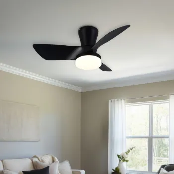 Plafoniera cu ventilator Randers, RL, 76x26 cm, 20W, 1x SMD, plastic/metal, negru mat imagine