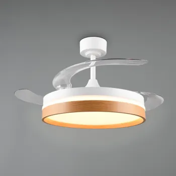 Plafoniera cu ventilator Volda, RL, 38x30.5 cm, 30W, 1x SMD, plastic/metal, alb/natur imagine