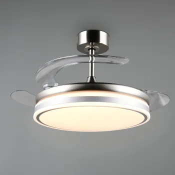 Plafoniera cu ventilator Volda, RL, 38x30.5 cm, 30W, 1x SMD, plastic/metal, nichel mat/alb imagine