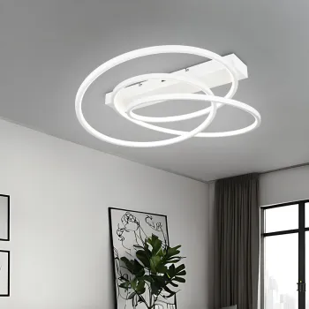 Plafoniera Darvin, TRIO, 64x49x16 cm, 34W, 1x SMD, metal, alb mat imagine