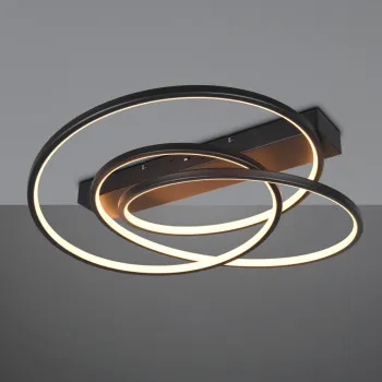 Plafoniera Darvin, TRIO, 64x49x16 cm, 34W, 1x SMD, metal, negru mat imagine