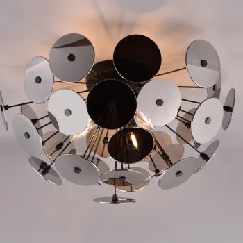 Plafoniera Discalgo, TRIO, 54x30 cm, 40W, 3x E14, metal, negru mat/argintiu imagine