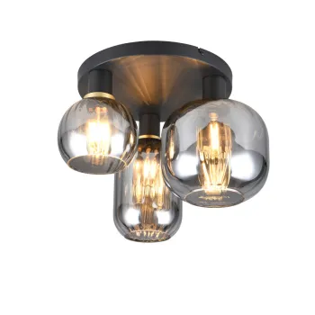 Plafoniera Diva, TRIO, 39x28.5 cm, 10W, 3x E27, metal, negru mat imagine