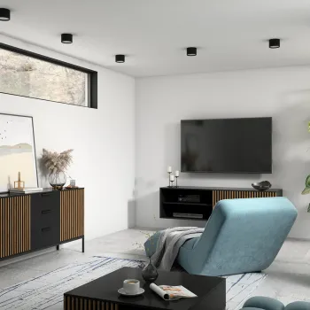 Plafoniera ELTAP, Vallum, 12x8 cm, 16W, otel, negru imagine