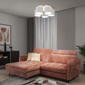 Plafoniera ELTAP, Vespillo, 58x18 cm, 5xE27, 15W, otel/PVC, alb imagine