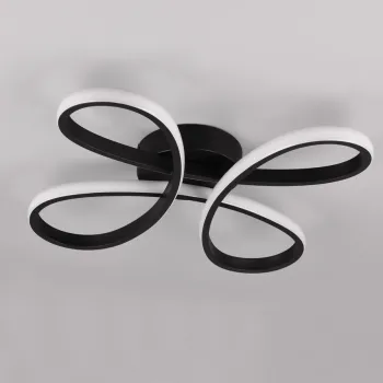 Plafoniera Fly, TRIO, 40x40x7.5 cm, 22W, 1x SMD, metal, negru mat imagine