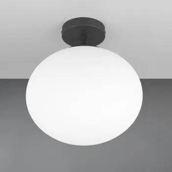 Plafoniera Fomento, TRIO, 30x33 cm, 15W, 1x E27, metal, negru mat/alb imagine