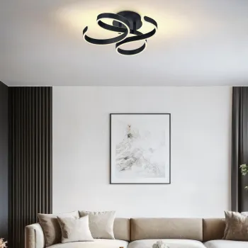 Plafoniera Francis, TRIO, 54x52x19.5 cm, 40W, 1x SMD, metal, antracit imagine