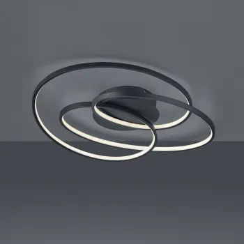 Plafoniera Gale, TRIO, 60x43x13.5 cm, 38W, 1x SMD, metal, negru mat imagine
