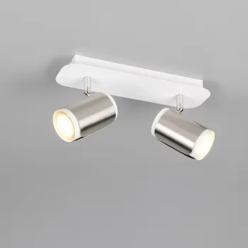 Plafoniera Gillan, TRIO, 30x12x16 cm, 10W, 2x GU10, metal, nichel mat/alb imagine