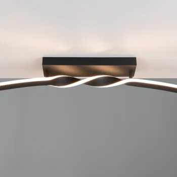 Plafoniera Ginko, RL, 79x9x12.5 cm, 18W, 1x SMD, metal, negru mat imagine