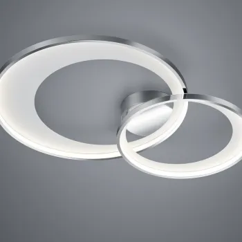 Plafoniera Granada, TRIO, 85x60x8.5 cm, 36W, 1x SMD, metal, argintiu/alb imagine