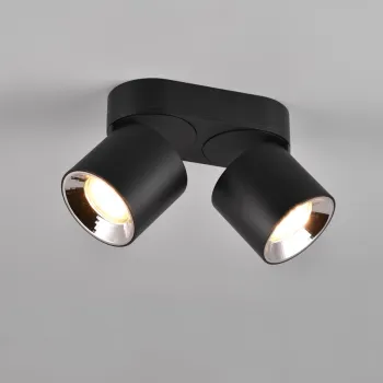 Plafoniera Guayana, TRIO, 18x8.7x12 cm, 10W, 2x GU10, metal, negru mat imagine