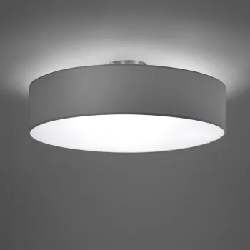 Plafoniera Hotel, TRIO, 50x17 cm, 60W, 3x E27, textil, gri imagine