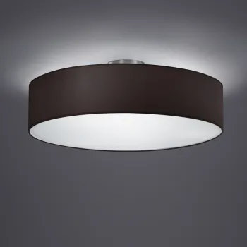 Plafoniera Hotel, TRIO, 50x17 cm, 60W, 3x E27, textil, negru imagine