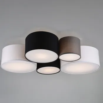 Plafoniera Hotel, TRIO, 90x70x21.5 cm, 42W, 5x E27, textil, multicolor imagine