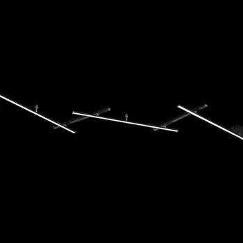 Plafoniera Indira, TRIO, 245x50x6.5 cm, 25W, 1x SMD, metal, negru mat imagine