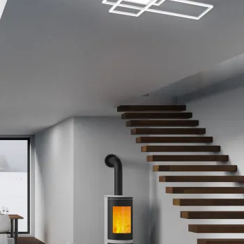 Plafoniera Irvine, TRIO, 105x42x6.5 cm, 60W, 1x SMD, metal, alb mat imagine