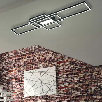 Plafoniera Irvine, TRIO, 105x42x6.5 cm, 60W, 1x SMD, metal, antracit imagine