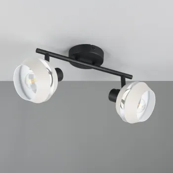 Plafoniera Isla, RL, 36.7x12x21 cm, 10W, 2x E14, metal, negru/gri imagine