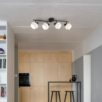 Plafoniera Isla, RL, 72x12x21 cm, 10W, 4x E14, metal, negru/gri imagine