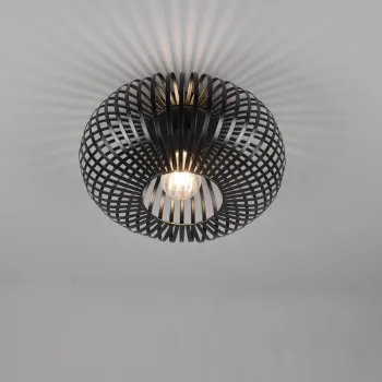 Plafoniera Johann, TRIO, 30x18 cm, 60W, 1x E27, metal, negru mat imagine