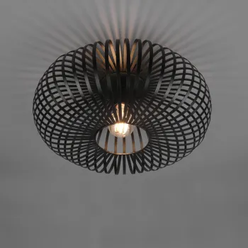 Plafoniera Johann, TRIO, 40x17 cm, 60W, 1x E27, metal, negru mat imagine