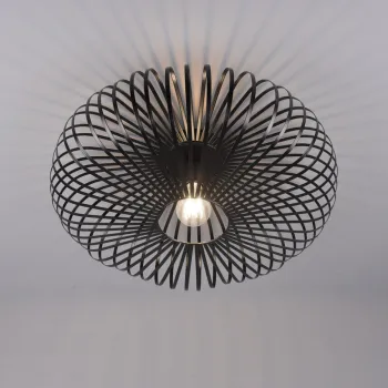 Plafoniera Johann, TRIO, 50x18 cm, 60W, 1x E27, metal, negru mat imagine