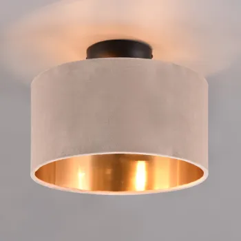 Plafoniera Julieta, TRIO, 30x22 cm, 40W, 2x E14, metal/textil, negru/bej imagine