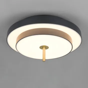 Plafoniera Keaton, TRIO, 40x20 cm, 34.5W, 1x SMD, metal, negru/auriu imagine