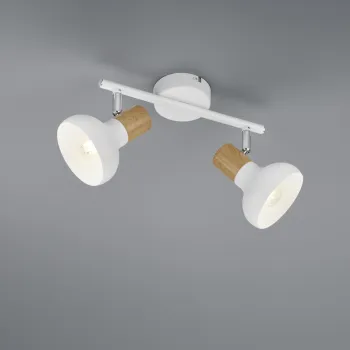 Plafoniera Latika, RL, 30x13.5x18.5 cm, 10W, 2x E14, metal, alb mat/natur imagine