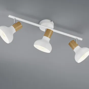 Plafoniera Latika, RL, 47x13.5x18.5 cm, 10W, 3x E14, metal, alb mat/natur imagine