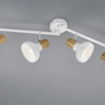 Plafoniera Latika, RL, 71x13.5x18.5 cm, 10W, 4x E14, metal, alb mat/natur imagine